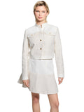 Guess Womens Elsie Tweed Mix Denim Jacket W5GL23WH610-F0ED White Tweed Combo XL