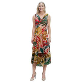 Robbie Bee Womens Printed Draped-Neck Asymmetric Dress RB69823 Pink Multi 12