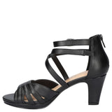 Easy Street Crissa Womens Round Open Toe Stiletto Heel Pumps CRISA Black 8W