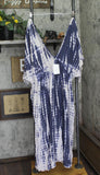Raviya Tie-Dye Cover-Up Maxi Dress 76808XTD Navy Tie Dye Blue 3X
