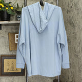 Cable & Gauge Studio Womens 1/4 Zip Pullover Hooded Stretch Sweatshirt Blue 3X