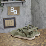 Teva Womens Original Universal Slim Lea Sport Sandal Burnt Olive Green 5M