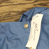 Ny Collection Womens Petites Cotton Knee-Length Shirtdress Denim Blue PL