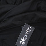 24Seven Comfort Apparel Womens Knit Belted Faux Wrap Dress Black 1X