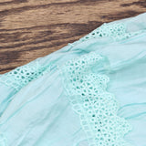 Elan Womens Woven Strapless Crochet Trim Dress VCL5754 Aqua Blue L