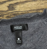 Aqua Womens 100% Cashmere Crop Button Crewneck Cardigan V10932 Medium Gray XS