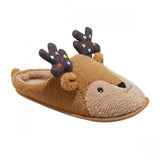 Wondershop Holiday Light up Reindeer Slippers Brown S (Womens 8/9 Mens 7/8)