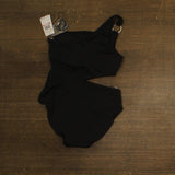 Michael Michael Kors Womens One Shoulder Cut Out One Piece Swimwear Black 10