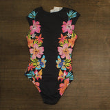 Bleu Rod Beattie Escape Cap Sleeve One Piece Swimsuit Zip Front Black Multi 10