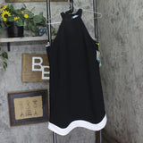 Cece Womens Sleeveless Halter-Neck Wave-Hem Dress 7033977 Rich Black XS