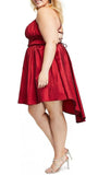 B. Darlin Womens Trendy Plus Size High-Low Gathered Dress 9328910 Ruby Red 20W