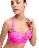 Bleu By Rod Beattie Key Item Shirred Underwire Bikini Swim Top Dahlia Pink 34DD