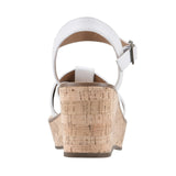 White Mountain Womens Simple Platform Wedge Sandal White Multi 7.5M
