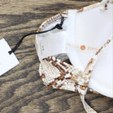 Shade & Shore Light Lift Shirred Underwire Bikini Swim Top Snake Print Brown 34B