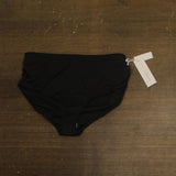 Anne Cole Womens High Waist to Fold Over Shirred Bikini Bottom Black XL