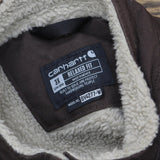 Carhartt Womens Plus Size Relaxed Fit Canvas Sherpa Lined Work Vest Brown 3X