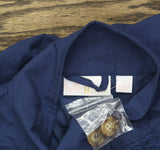 Belle By Kim Gravel Button Up Mixed Media Lace Anorak Jacket Indigo Blue S