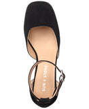 Sun + Stone Leoniee Ankle-Strap Platform Dress Sandals Black Microsuede 5.5M