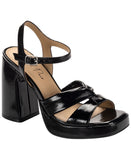 Wild Pair Womens Laviniaa Platform Sandals 10020641100 Black Smooth 6M