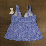 Raisins Curve Plus Tanzania Printed Plunge-Neck Tankini Swim Top Slate Blue 18W