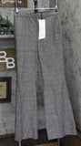 Mango Womens Wool Blend Flared Leg Suit Pants Gray Brown Check EUR 38 (US 5)