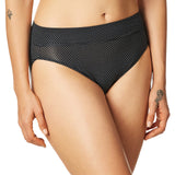 Warner's No Pinching. No Problems. Hi-Cut Brief Panty Black / White Pindot S