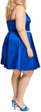 B. Darlin Plus Rhinestone V-Neck Cocktail and Party Dress 8018921 Royal Blue 16W