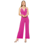 Alexia Admor Women's Eline V-Neck Wide-Leg Jumpsuit D4059