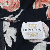 JR Bentley Womens Vintage Rayon Woven A-Line Maxi Skirt Black Floral 10