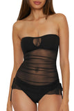Becca Womens Standard Muse Bandeau Tankini Swim Top 733557 Black M