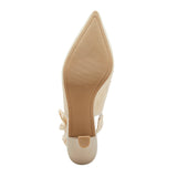 A New Day Pearl Slingback Heels with Pointed Toe 92611221 Ivory Off White 6M