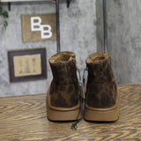 Universal Thread Faux Microsuede Ankle Boots with Memory Foam Leopard Brown 6M