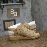 JBU By Jambu Womens Tessa Shooties Round Toe Wedge Sandals Tan Shimmer Brown 8M