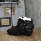 Easy Street Womens Faux Leather Booties Ankle Boots Damita DMITA Black 7N