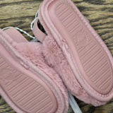 Cat & Jack Kids Strap Back Fuzzy Girls Slipper 166cda742387c7 Pink 7/8