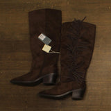 Universal Thread Womens Patsy Tall Fringe Western Boots Brown Multi 8.5M