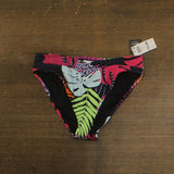 Bar III Womens High-Waisted Tropical Print Bikini Bottom Navy Blue Multi L