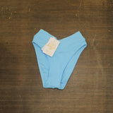 Becca Womens Modern Edge Textured Rib High-Waist Bikini Bottom Ice Blue XS