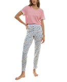 Roudelain Womens Double Sleeve Pajama Shirt Top EJJE340M Bridal Rose Pink M