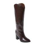 A New Day Womens Cairo Boots Faux Crocodile Block Heel 94568713 Croc Brown 8M