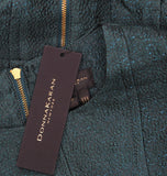 Donna Karan Womens Petite Pleated Metallic Jacquard Dress Spruce Green 12P