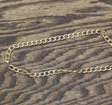 Womens Cable Chain Choker Necklace Gold Yellow 16'' + 3''