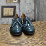Nine West Womens Vintage Leather Tassel Loafer Dress Shoes Blue Green 6.5M