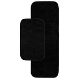 Garland Rug Washable Bathroom Rug Set with Non-Slip Backing Black 2-Piece