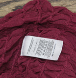 DKNY Textured Ruched Superfine Texture Top P52SAW83 Beet Red L