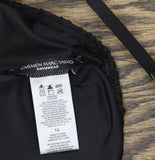 Carmen Marc Valvo Crochet Scoop Neck One Piece Swimsuit C21382 Black 14