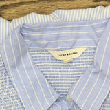 Lucky Brand Womens Breezy Cotton Sleeveless Shirt Dress 133380 Blue Stripe L