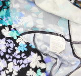 Swim Solutions Womens Floral Stretch Tankini Swim Top Black Blue Multi 18