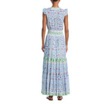 Bell Womens Annabelle Maxi Dress BELLSU25-1 Fuschia Print Blue S