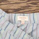State Of Day Size Womens Striped Poplin Boxer Shorts Vertical Stripe Blue 3X